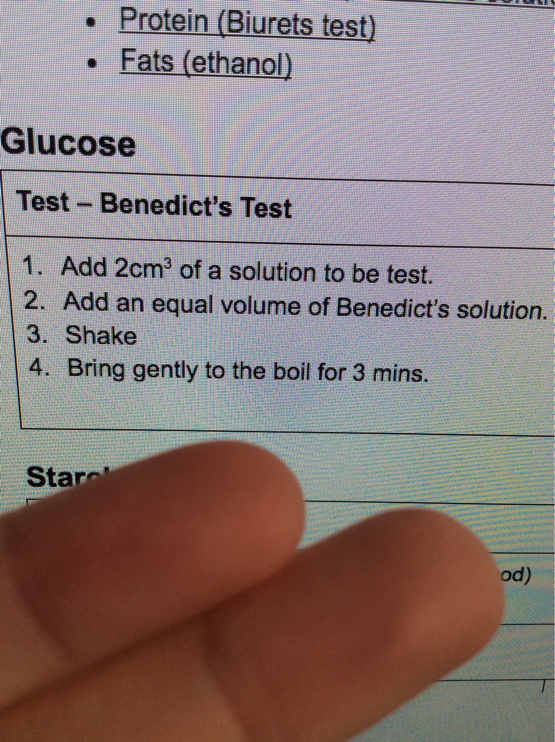 Food Tests Flashcards Memorang